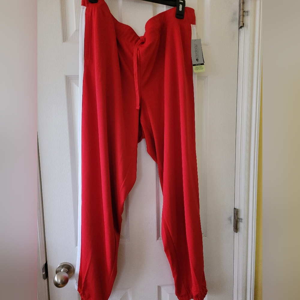 NWT Ideology Women's Red with White Stripe Jogers XXL